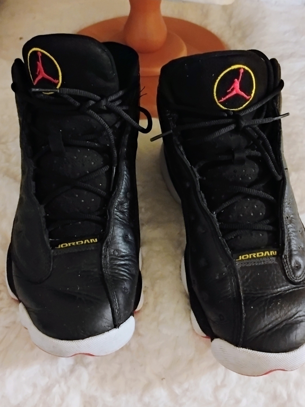 Jordan Black Sneakers with Red Jumpman and Yellow Trim